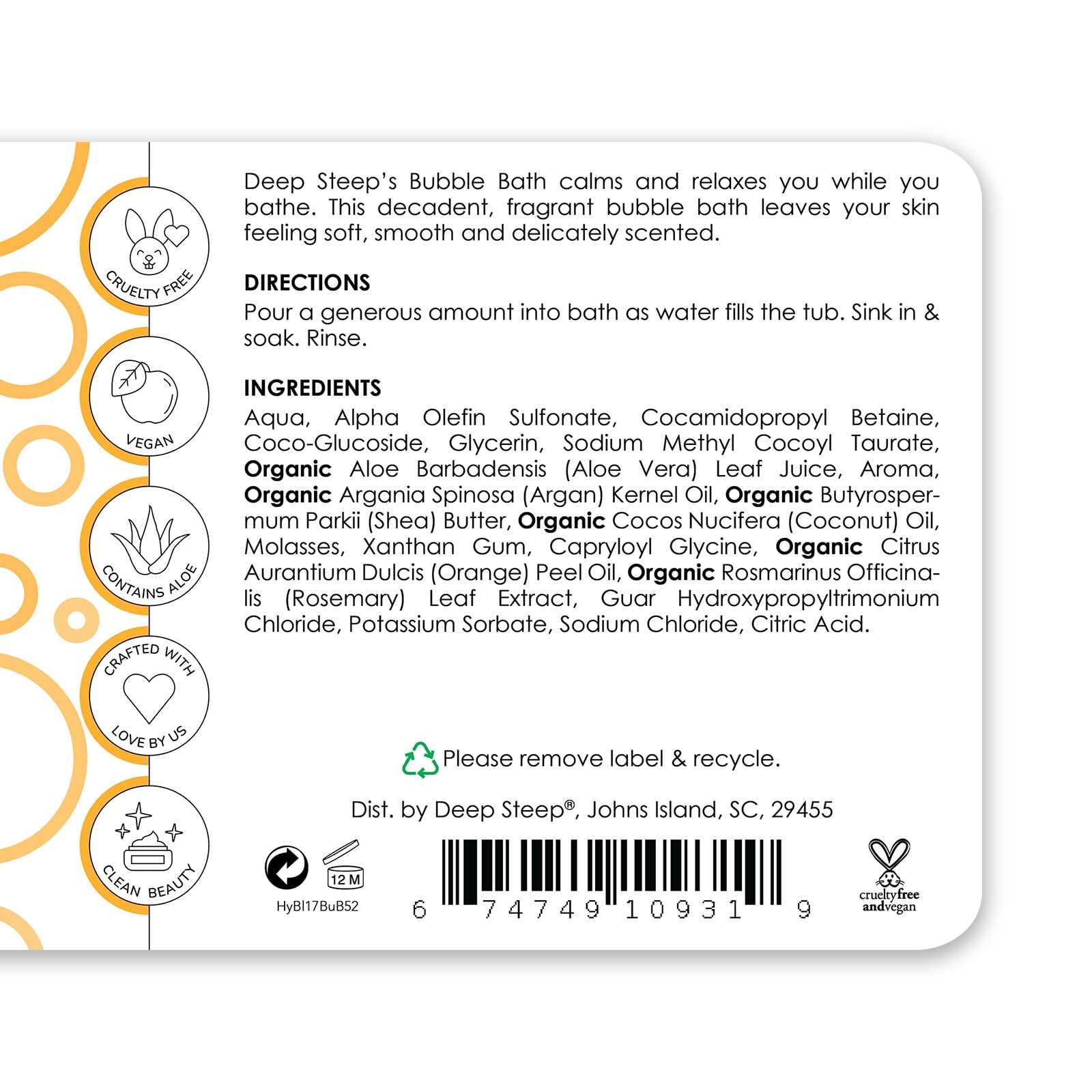 Deep Steep Bubble Bath, Honey Blossom, 17 Ounces